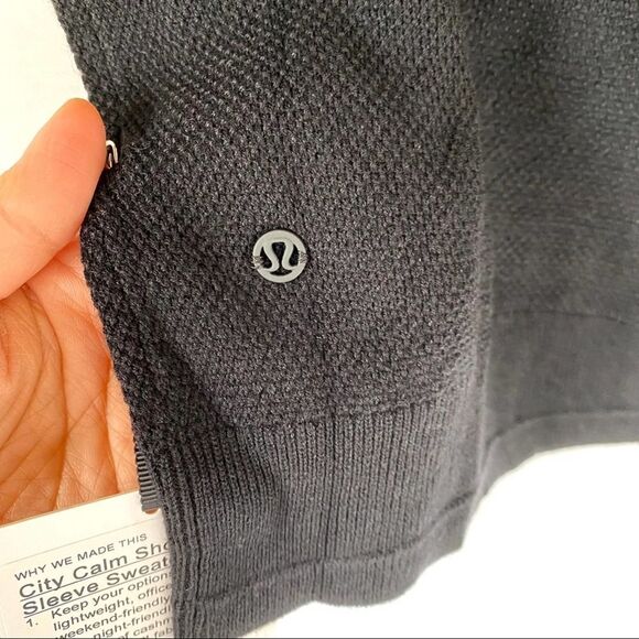 Lululemon City Calm Cashmere Knit Polo‎ Sweater Black Blouse - Picture 4 of 6
